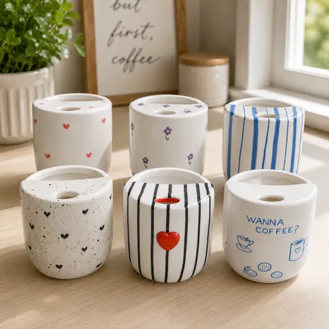 KAILIVEYS Handmade by Grandma Glossy Contemporary Ceramic Coffee Mug - 10 oz Cute Portable Reusable Washable Cup, Microwave-Safe, Dishwasher-Safe, Collectible with Sip Hole, Wrapped in Love for Cozy Mornings Daily Elegance (Blackheartmug/White)