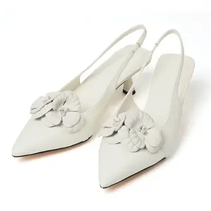 CELNEPHO Slingback Sandals for Women Heeled Sandals Closed Pointed Toe Mid Heels Fashion Pumps For Ladies Valentine Gift Spring Party Dress Heel