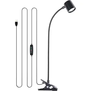 Desk Lamp,USB Clip On Light,Book Lights for Reading at Night,3 Color Modes,10 Brightness Clamp Lights,360 Gooseneck LED Reading Light for Books in Bed,Eye-Care for  Office,Headboards