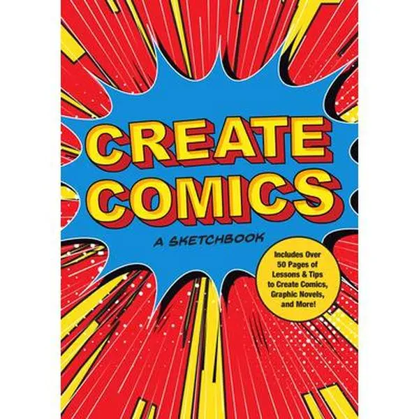 USED Book - Create Comics: A Sketchbook: Includes Over 50 Pages of Lessons & Tips to Create Comics, Graphic Novels, and More! by Editors of Chartwell Books (Paperback) - english