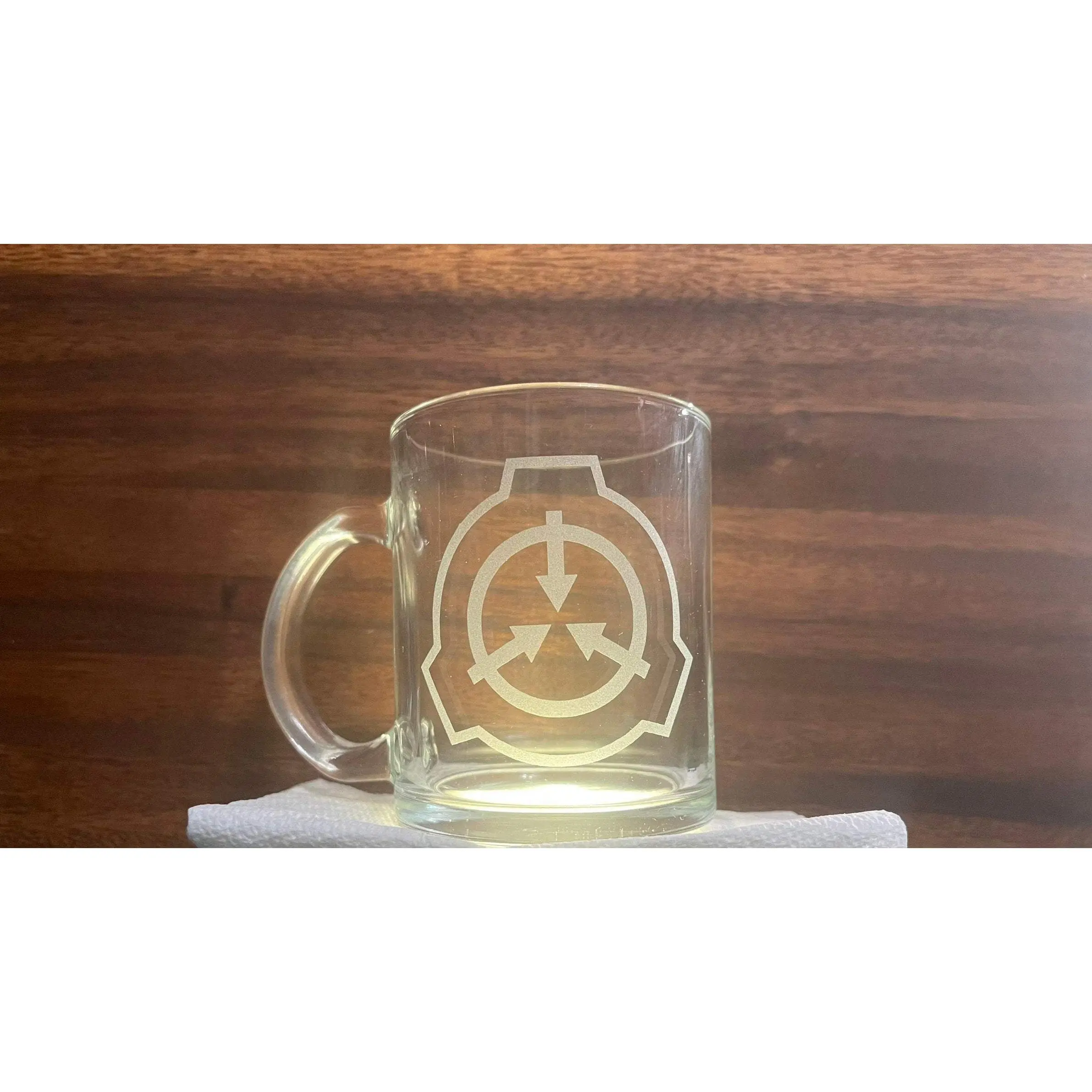 SCP Foundation / UIU / MC&D Logos | Etched Glass Mugs