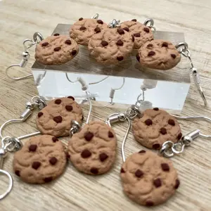 Mini chocolate chip cookie earrings