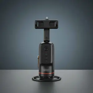 Auto Face Tracking Tripod 360° Rotating Cell Phone Photo and Video Kits Stand,  Camera Stand with Remote and Gesture Control, Rechargeable Smart Shooting Stand for Live Recording Tiktok（Black）