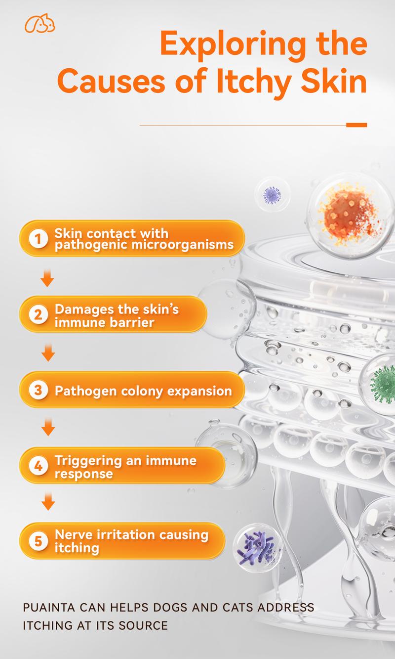 Itch Relief Spray –PUAINTA Vet Recommended Skin Soothing Quantum Silver Spray for Dogs & Cats, Helps Reduce Scratching & Hot Spot Discomfort, Gentle Daily Care, Natural Formula & Safe to Lick