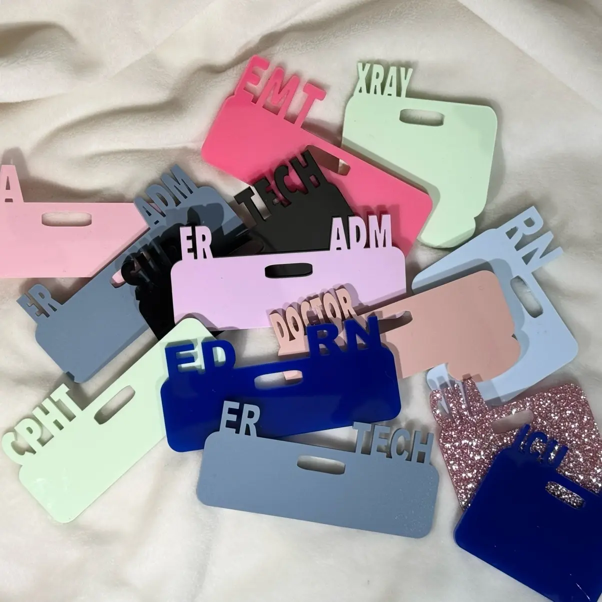 Personalized Badge Topper - Lightweight Acrylic Accessory for Work ID