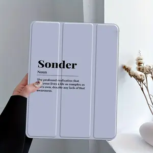 Minimalist Sonder Quote iPad Case with Pencil Slot, Triple Fold Stand & Auto Wake/Sleep, Shockproof Full Protection Cover,Fits iPad 7.9/8.3/10.2/10.5/10.9/11/12.9 13 inch,Shock-resistant Full Cover Protective Case Suitable for Offices Schools Homes