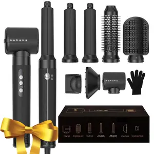 7-in-1 Hot Air Styling Comb, Powerful 110,000 RPM Blow Dryer Comb with Curler, Blow Dryer Comb with Diffuser, Negative Ion Hot Air Comb for Quick Drying, Volumizing,Straightening, Hair Styling Tool tiktokshopspringglowup Hairdryer Black, Hot Air Styler su