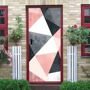 2pcs   Modern Minimalist Geometric Triangle Wall Stickers Nordic Ins Style Home Decor Self Adhesive Waterproof Removable Decals for Bedroom Living Room Abstract Art Pink Grey Black Geometric Pattern W