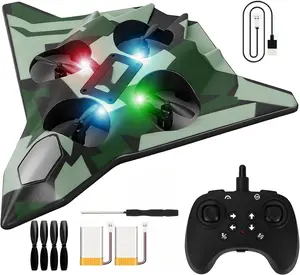 Remote Control Jet Fighter Plane Jet Toy for Kids 360° Stunt Flips, Colorful LED Lights, Easy RC Drone Toy for Beginners child boy