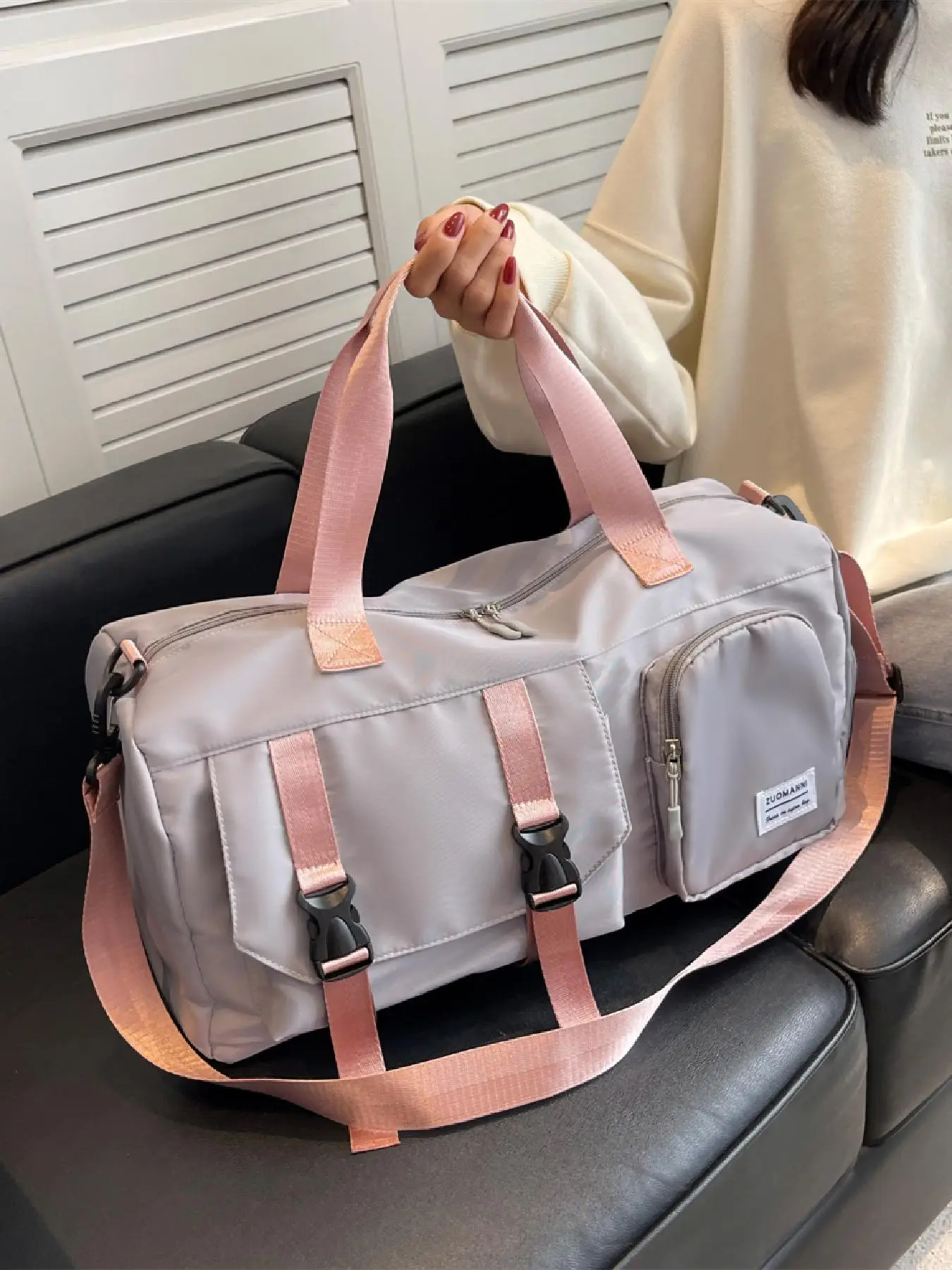 Unisex Casual Multi-functional Travel Bag, Zipper Sporty Large Capacity Duffel Bag, Dry & Wet Separation Bag for Gym & Travel Essentials