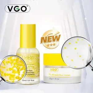 VGO Skincare Set——Anti-aging Serumwith 1% Retinol & 3% niacinamidethat reduces fine lines and wrinkles. Serum +Moisturizer Combo