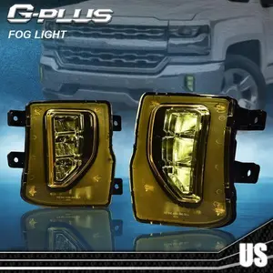 Bumper Lamps+Switch Yellow Fit For 16-18 Chevy Silverado 1500 LED Fog Lights