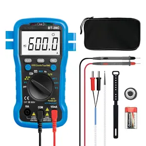 Bt-39c True Rms Multimeter  Auto Range Digital Avometer 6000 Counts Accurate Measures Ac/dc Amps Volts Ohms Capacitance Frequency With Backlight Ncv Temp Test