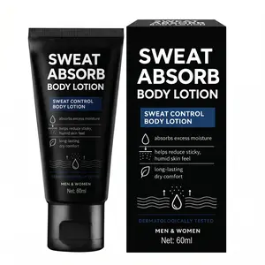 Sweat Control Body Lotion – Absorbs Excess Moisture for Long-Lasting Dry Comfort – Lightweight, Non-Greasy Formula for Sticky, Humid Skin – Post-Workout & All-Day Freshness – Dermatologically Tested for Men & Women – 60ml