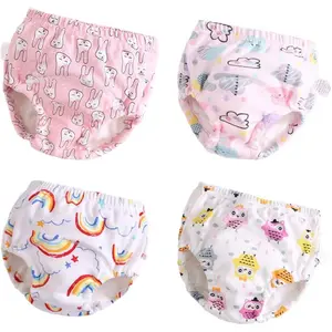 Toddler Potty Training Pants 4 Pack,Cotton Training Underwear Size 2T,3T,4T,Waterproof Underwear for Kids