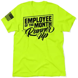 Employee of the month - Hi Visibility Safety Yellow Work T-Shirt Jersey Menswear