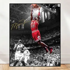 Michael Jordan Dunking Chicago Bulls Jersey Autograph Poster Poster Print Paper Unframed