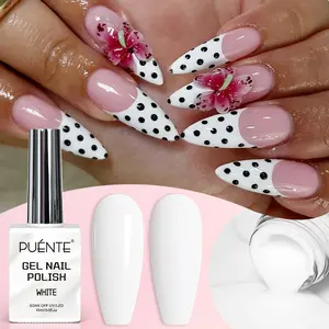 Puente 15ML Gel Nail Polish Pure White color gel polish long lasting Top Gloss Soak Off UV LED semi-permanent Nails Art Manicure Salon DIY Design at Home Gift