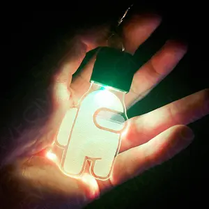 Sus Among Us Bean Light Up LED Keychain (gamer, convention, comiccon, nerd, accessory)
