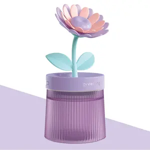 Bionic Flower Shape Humidifier with Ambient Light, Compact Ultra-Quiet Mist Sprayer for Home Bedroom Desktop Air Hydration