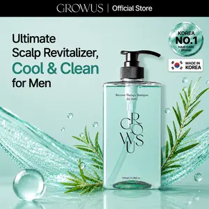 GROWUS Recover Therapy Shampoo for Men - Tea Tree & Peppermint, Scalp Sebum & Dandruff Control, For Thicker & Fuller Hair, Paraben & Sulfate Free, 16.9 Fl Oz