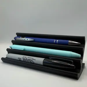 3 Slot Pen Holder Organizer - 3D Printed Desk Stand, Minimalist Office Organizer, Modern Pencil Holder, Lightweight & Durable, Perfect for Desks, Offices, and Study Spaces