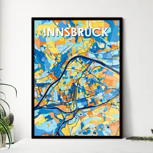 Innsbruck Austria Art Map Poster Vibrant Wall Decor Unique Gift Idea For Home Design Personal Touch