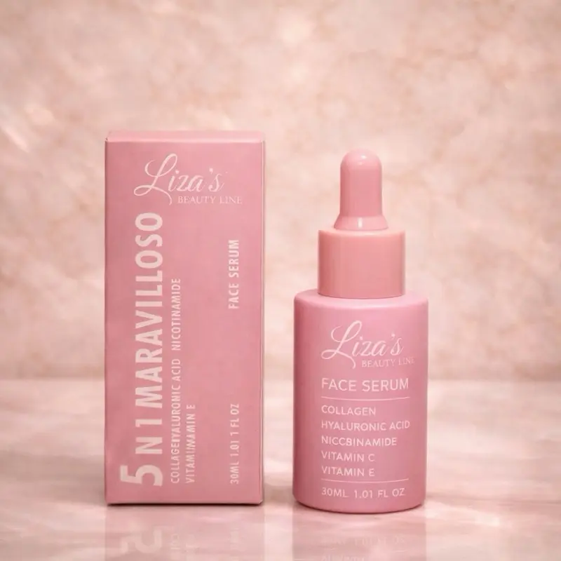 1581- Liza's Beauty Line 5 en 1 MARAVILLOSO Face Serum with Collagen Hyaluronic Acid Nicotinamide Vitamin C & E for Comprehensive Skincare 30ml