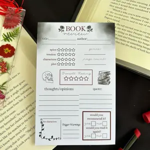 Dark Romance Theme Book Review Pad