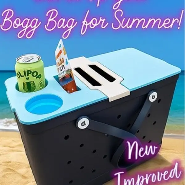 DirtySouthInds Bag Tray for Bogg Bags, Solid Compact Accessory with Drink Holder & Flat Surface, Made-to-Order for Outdoor Picnics, Tray Table, Flat Tray