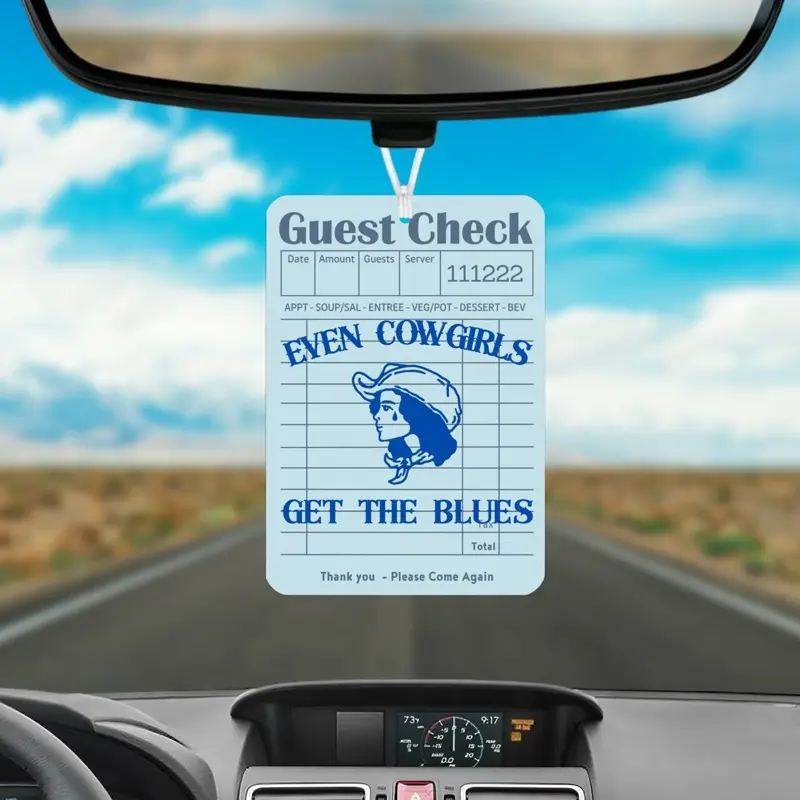 Unscented Car Air Freshener- No Scent - Even Cowgirls Have Bad Days Save Water