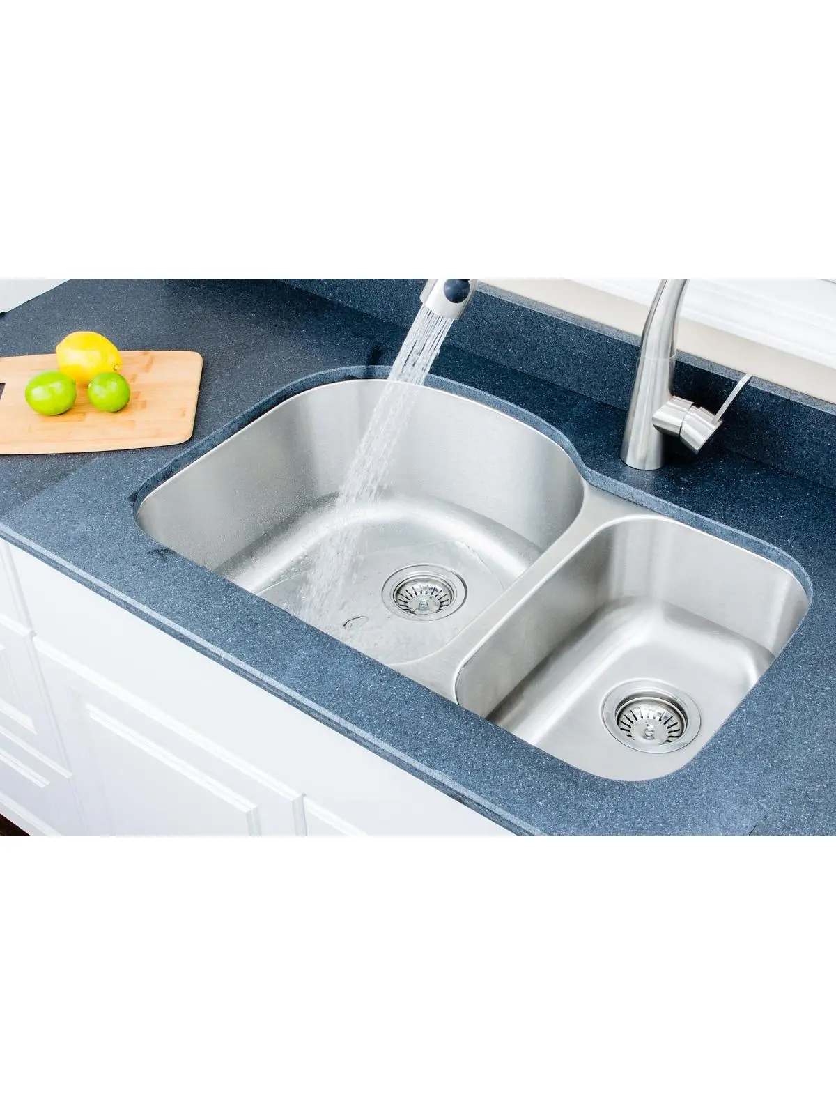 18 Gauge Type 304 Stainless Steel 32 in. Undermount 70-30 Double Bowl Kitchen Sink, 7 Inches Deep Brushed Matte, 2 Sink Bottom Protection Grid Racks & 2 Deep Basket Strainers