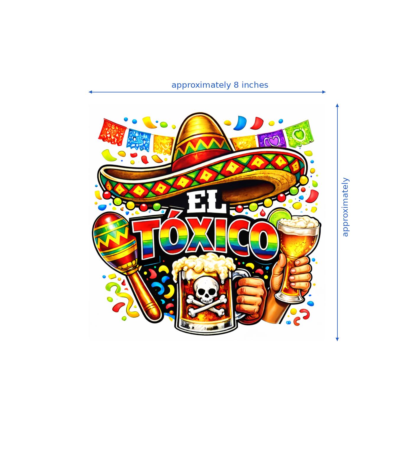 "El Toxico" Graphic Tee with Fiesta Colors