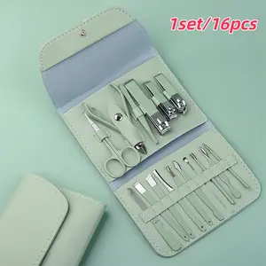 16-Piece Nail Clipper Set, Multifunctional Nippers & Trimmers, Portable Pedicure Tools Kit, Home Salon Manicure & Pedicure Tool Bag