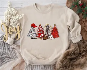 Baseball Trees Sweatshirt, Baseball Fan Christmas Sweater, Baseball Lovers, Christmas Trees Sweater, Baseball Tree Sweater, Gift For Boys