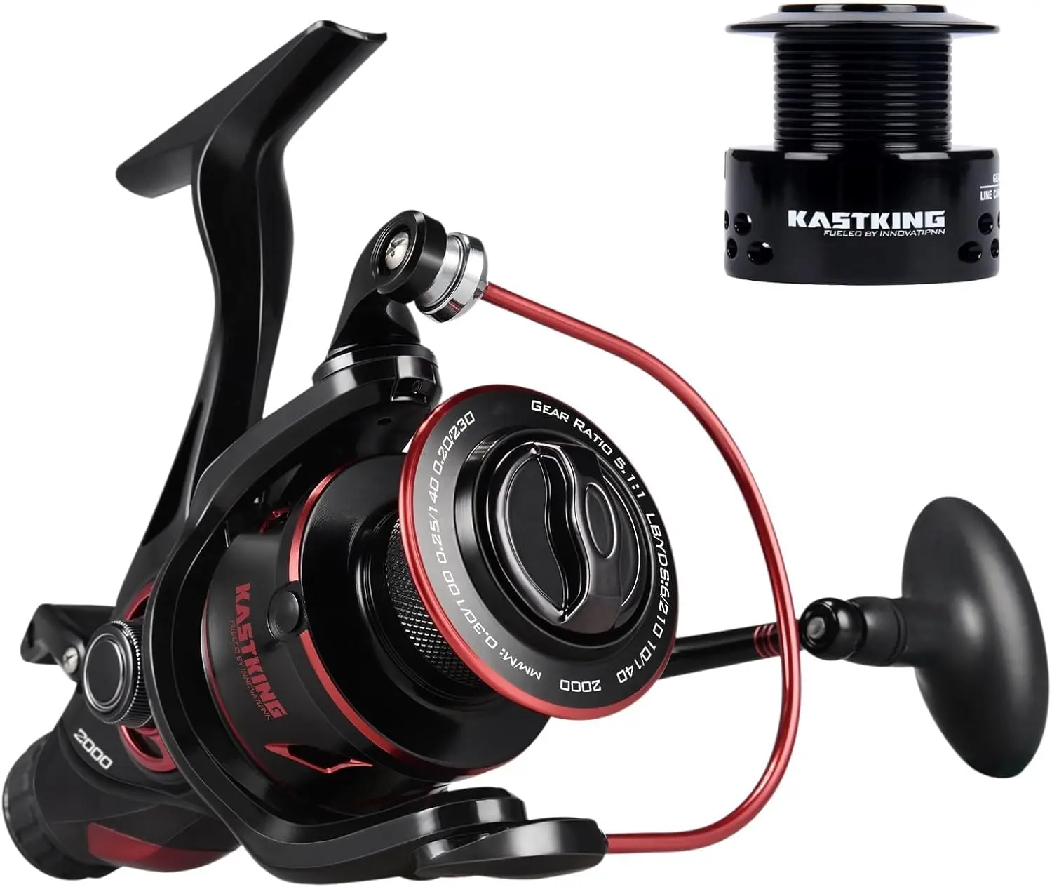 KastKing Sharky Baitfeeder III Spinning Reel 10+1 Shielded Stainless Steel BB - Carbon Fiber Drag for Live Liner Bait Fishing Action