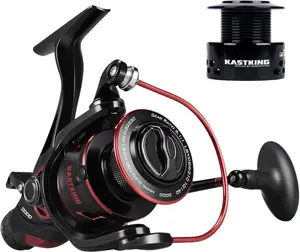 KastKing Sharky Baitfeeder III Spinning Reel 10+1 Shielded Stainless Steel BB - Carbon Fiber Drag for Live Liner Bait Fishing Action