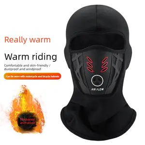 Winter Riding Balaclava with Fleece Lining Thickened Windproof Full Face Mask for Motorcycle Cycling Skiing Soft Outdoor Thermal Bike Head Cover Equipment