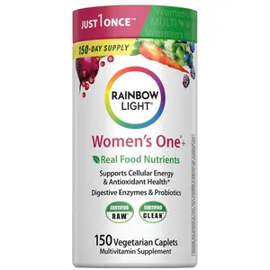 Rainbow Light Womens One High-Potency Daily Multivitamin, Womens Multivitamin Provides High-Potency Immune Support, With Vitamin C, Biotin and Ashwagandha, Vegetarian, 150 Count