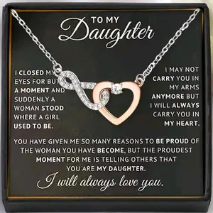 {FREE Box} Necklace Gift For Daughter From Mom Dad, Daughter Birthday Gift