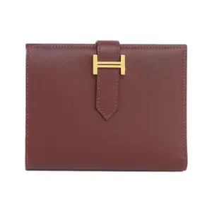 Pre-owned HERMÈS Calfskin Small Leather Goods Hermes Bearn Compact Madame Wallet