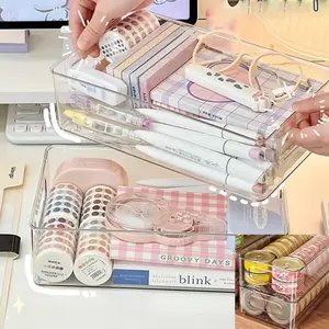 4-Piece Pet Can Storage Box Set, Multi-Use Transparent Stackable Basket, Cat Dog Snack Organizer, Cosmetic Storage, Home Ideal Choice