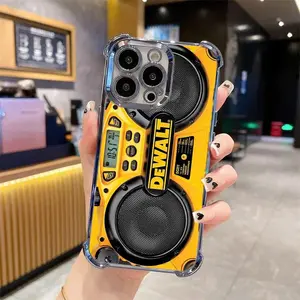 Dewalt  Personalized and minimalist industrial style hardcore phone Suitable Casing For iphone 16 15 14 13 12 11 X XS PRO PLUS MAX Four Corners Anti - Fall Transparent Soft Silicone Phone Cases Protective L1288 Cover Shockproof Smartphone Protector # IPDW