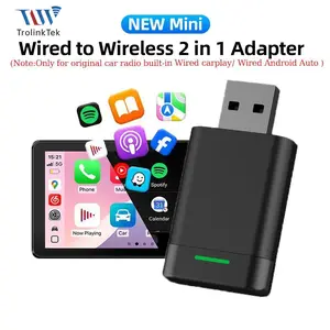 [2026 Edition] 2-in-1 Wireless CarPlay & Android Auto Adapter - Ultra-Low Latency, 5s Auto-Connect, Mini Plug & Play Dongle for Factory Wired Cars