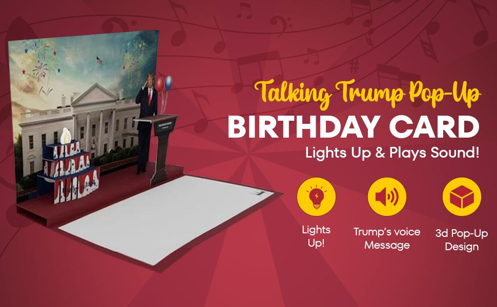 Trump Pop Up, Talking Birthday Card - Voice and Sound