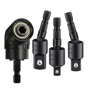 Impact Grade Sockets Adapter Set, 4 Counts Power Drill Sockets Adapter Set with 360° Rotatable Hex Shank Drill Adapters, Screwdriver Drill Bit Holder, Drill Attachment