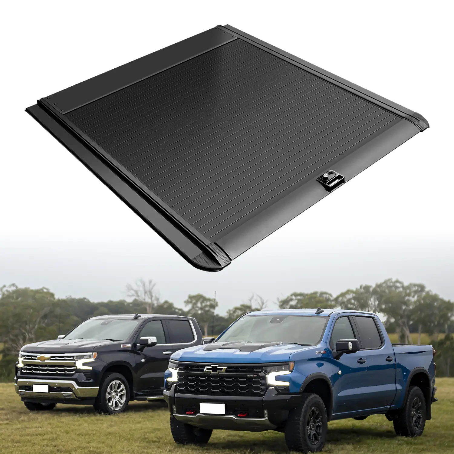 Retractable Truck Bed Tonneau Cover for 2014-2026 Chevy Silverado/GMC Sierra 1500 (5'8" /69" Bed) Retractable Hard Truck Bed Cover Key Lock