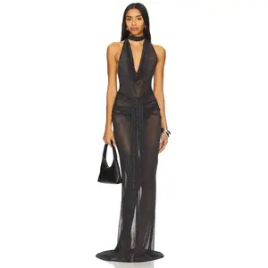 NBD The Alessandra Gown in Black & Silver