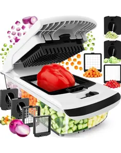 Original Pro Chopper - 4-in-1 Vegetable Chopper & Spiralizer with Container, Fruit Slicer, Kitchen Gadgets & Gifts, Home Essentials, White