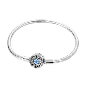 PARCOM A Stylish S925 Silver-Plated Braided Heart Snake Chain Bracelet Charm, Jewelry DIY Making Kit, Comes with Bracelet and Necklace, Women's accessories, Valentine's Day gifts for girlfriends